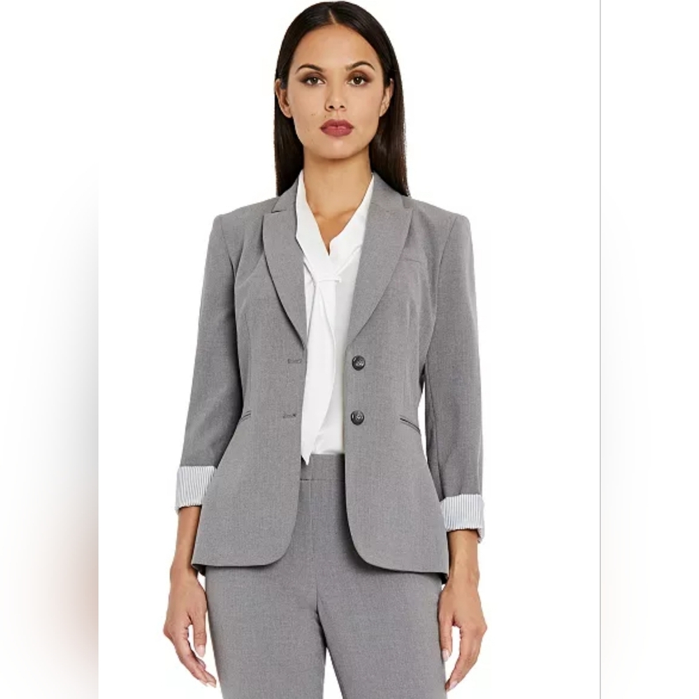 Tahari Gray Blazer Size Small Petite 2P